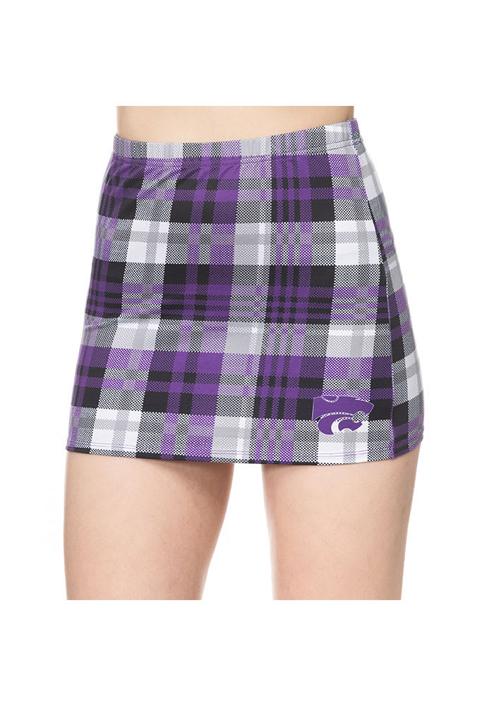 K-State Wildcats Womens Purple Plaid Mini Skirt