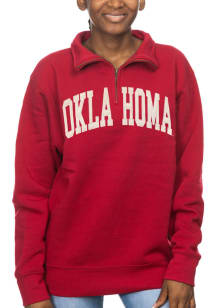 Oklahoma Sooners Womens Crimson Sport Fleece 1/4 Zip Pullover