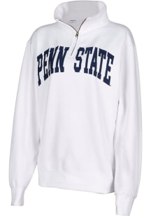 Womens White Penn State Nittany Lions Sport Fleece 1/4 Zip Pullover