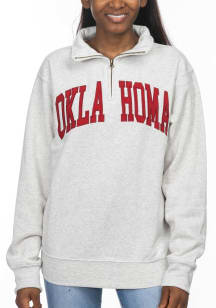 Oklahoma Sooners Womens Oatmeal Sport Fleece 1/4 Zip Pullover