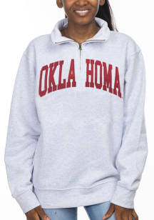 Oklahoma Sooners Womens Grey Sport Fleece 1/4 Zip Pullover