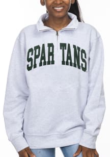 Womens Grey Michigan State Spartans Sport Fleece 1/4 Zip Pullover