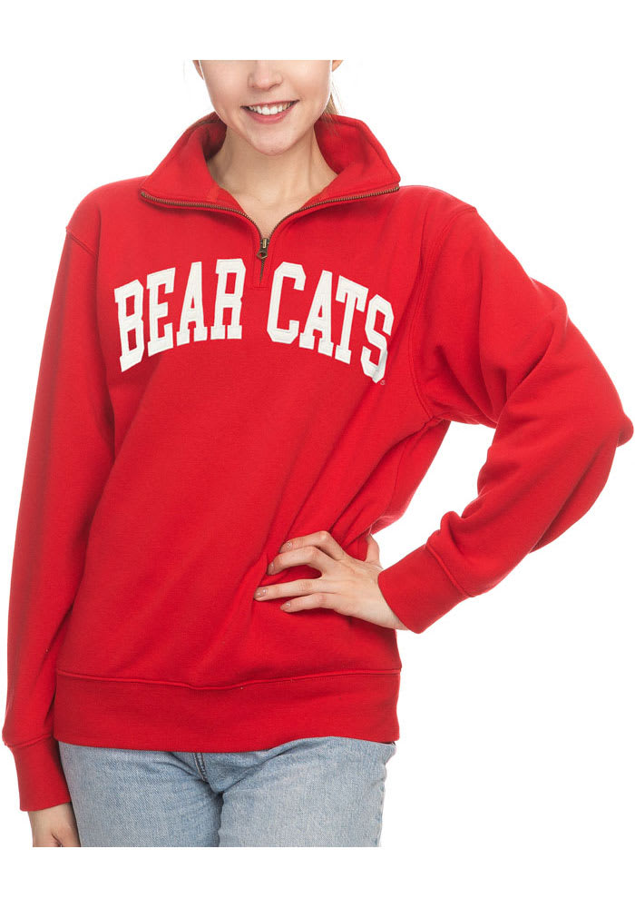 Cincinnati Bearcats Womens Red Sport Fleece 1/4 Zip Pullover