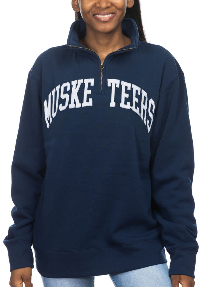 Xavier Musketeers Womens Navy Blue Sport Fleece 1/4 Zip Pullover