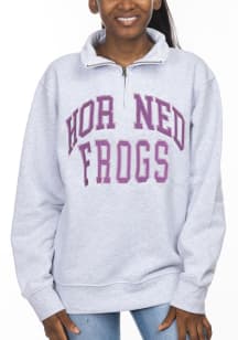 TCU Horned Frogs Womens Grey Sport Fleece 1/4 Zip Pullover