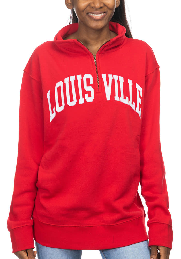 Women's League Collegiate Wear Ash Louisville Cardinals 1636 Boxy Pullover Sweatshirt Size: Small