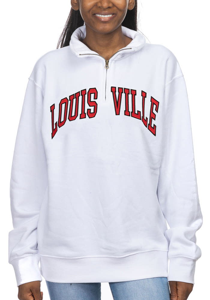 Women's League Collegiate Wear Ash Louisville Cardinals 1636 Boxy Pullover Sweatshirt Size: Small