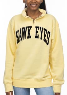 Iowa Hawkeyes Womens Yellow Sport Fleece 1/4 Zip Pullover