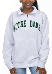 Notre Dame Fighting Irish Womens Grey Sport Fleece 1/4 Zip Pullover