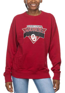 Oklahoma Sooners Womens Crimson French Terry Crew Sweatshirt