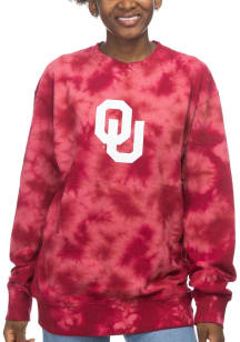 Oklahoma Sooners Womens Crimson Cloud Dye French Terry Crew Sweatshirt