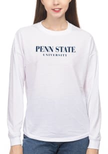 Womens White Penn State Nittany Lions Drop Shoulder LS Tee
