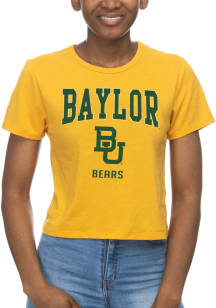 Baylor Bears Womens Gold Crop Short Sleeve T-Shirt