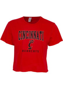 Cincinnati Bearcats Womens Red Crop Short Sleeve T-Shirt