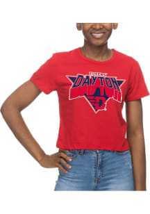 Dayton Flyers Womens Red Crop Short Sleeve T-Shirt