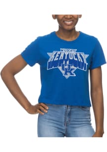 Kentucky Wildcats Womens Blue Crop Short Sleeve T-Shirt