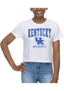Kentucky Wildcats Womens White Crop Short Sleeve T-Shirt