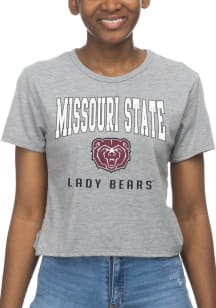 Missouri State Bears Womens Grey Crop Short Sleeve T-Shirt