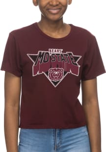 Missouri State Bears Womens Maroon Crop Short Sleeve T-Shirt