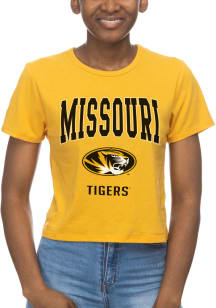 Missouri Tigers Womens Gold Crop Short Sleeve T-Shirt