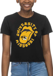 Missouri Tigers Womens Black Crop Short Sleeve T-Shirt