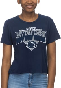 Penn State Nittany Lions Womens Navy Blue Crop Short Sleeve T-Shirt