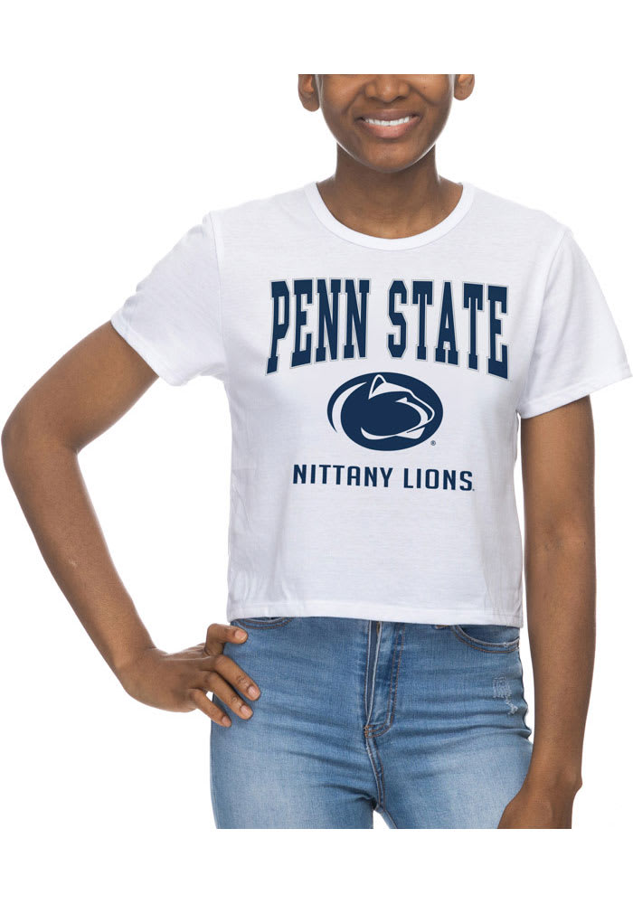Penn State Nittany Lions Womens White Crop Short Sleeve T-Shirt
