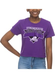 TCU Horned Frogs Womens Purple Crop Short Sleeve T-Shirt