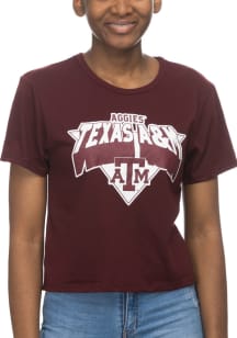 Texas A&amp;M Aggies Womens Maroon Crop Short Sleeve T-Shirt