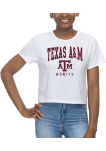 Texas A&amp;M Aggies Womens White Crop Short Sleeve T-Shirt