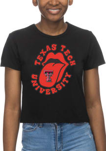 Texas Tech Red Raiders Womens Black Crop Short Sleeve T-Shirt