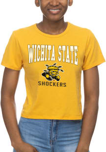 Wichita State Shockers Womens Gold Crop Short Sleeve T-Shirt