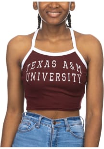 Texas A&amp;M Aggies Womens Maroon Crop Halter Tank Top
