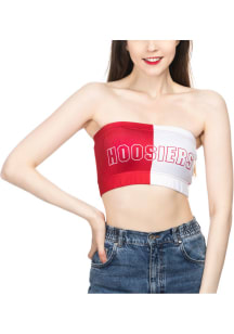 Indiana Hoosiers Womens White Colorblock Bandeau Tank Top