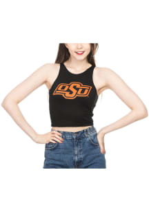 Oklahoma State Cowboys Womens Black First Down Crop Tank Top