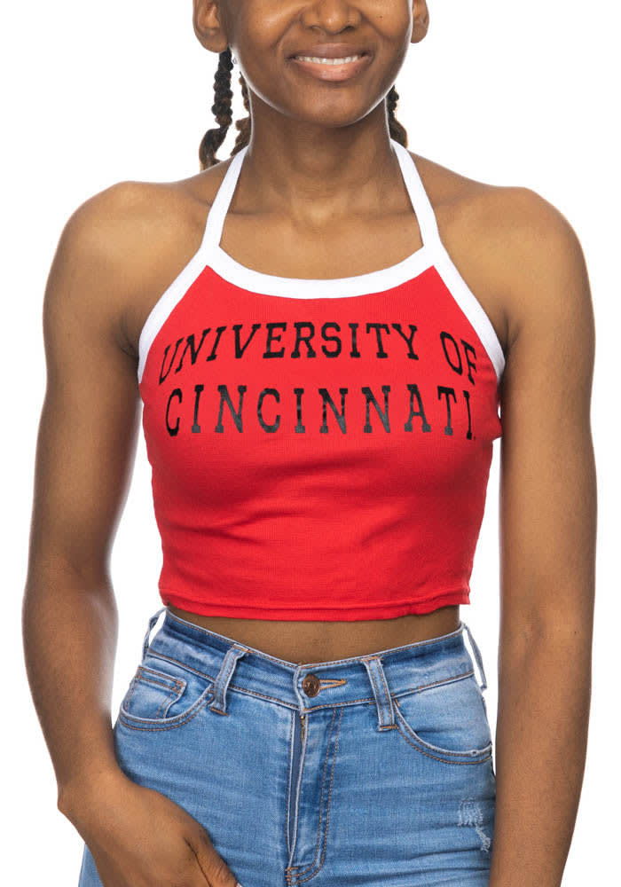 Cincinnati Bearcats Womens Red Crop Halter Tank Top