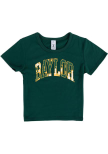Baylor Bears Girls Green Tie Dye Wordmark Short Sleeve Tee