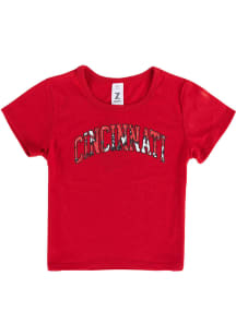 Cincinnati Bearcats Girls Red Tie Dye Wordmark Short Sleeve Tee