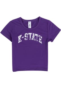K-State Wildcats Girls Purple Tie Dye Wordmark Short Sleeve Tee
