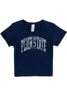 Penn State Nittany Lions Girls Navy Blue Tie Dye Wordmark Short Sleeve Tee