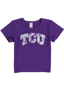 TCU Horned Frogs Girls Purple Tie Dye Wordmark Short Sleeve Tee