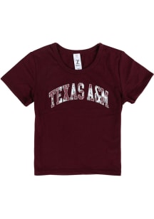 Texas A&amp;M Aggies Girls Maroon Tie Dye Wordmark Short Sleeve Tee