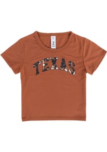 Texas Longhorns Girls Burnt Orange Tie Dye Wordmark Short Sleeve Tee
