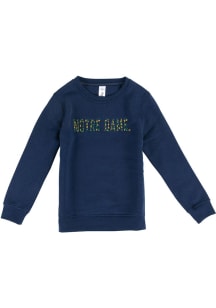 Notre Dame Fighting Irish Girls Navy Blue Floral Long Sleeve Sweatshirt