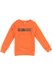 Oklahoma State Cowboys Girls Orange Floral Long Sleeve Sweatshirt