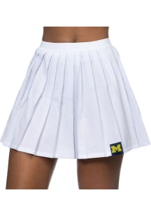 Michigan Wolverines Womens White Pleated Skirt