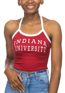 Indiana Hoosiers Womens Crimson Crop Halter Tank Top