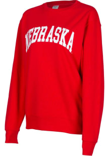 Womens Red Nebraska Cornhuskers Sport Fleece Crew Sweatshirt