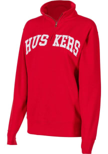 Womens Red Nebraska Cornhuskers Sport Fleece 1/4 Zip Pullover