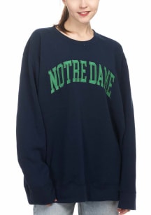 Notre Dame Fighting Irish Womens Navy Blue Sport Fleece Crew Sweatshirt